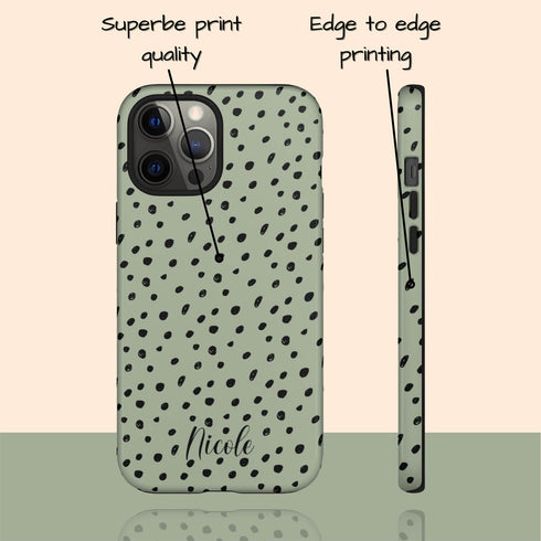 Spotted Dots Personalized Name iPhone Case